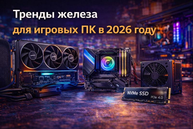 Тренды железа для игровых ПК в 2026 году — современные комплектующие для геймерского компьютера